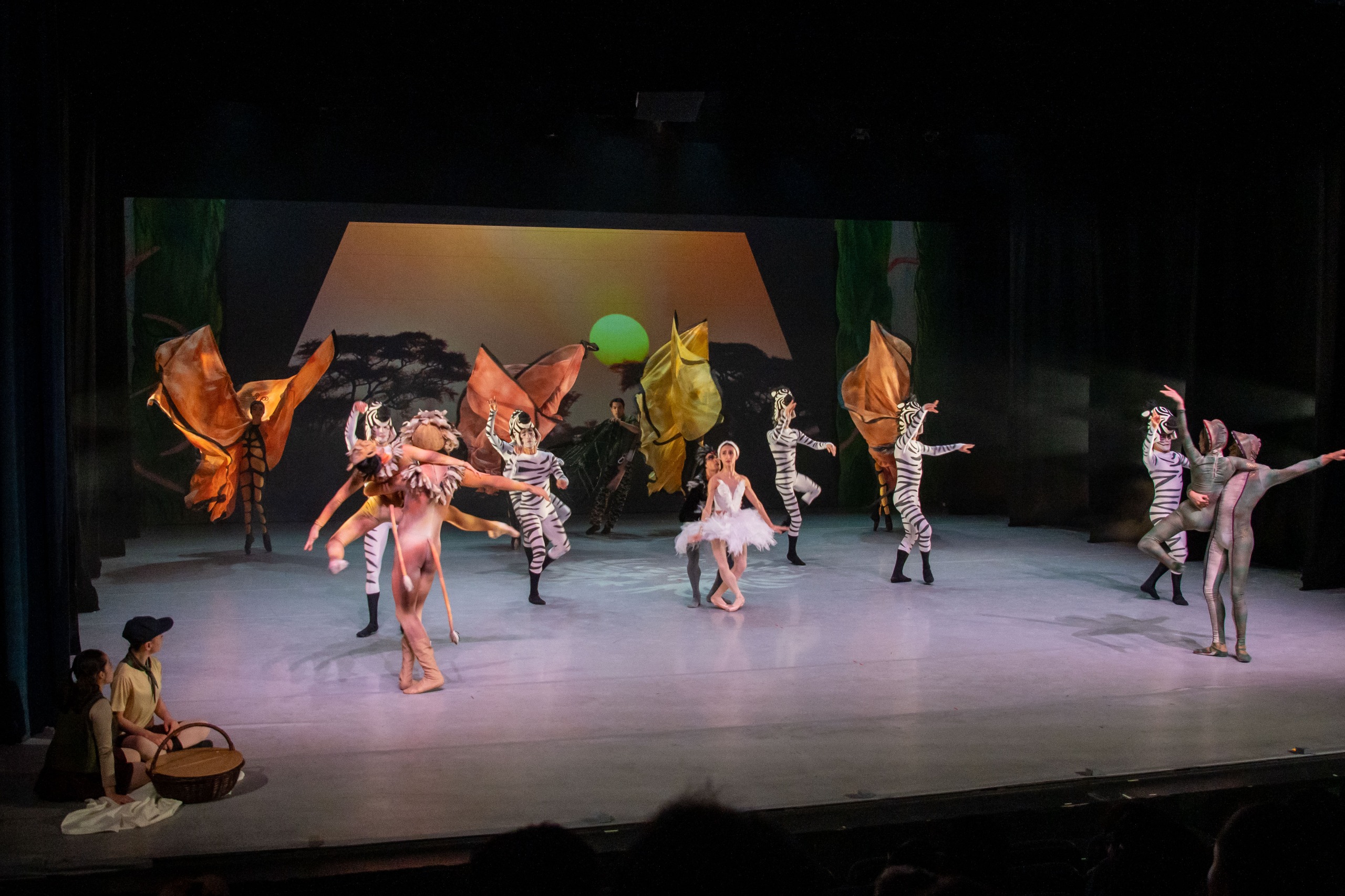 Carnaval de los animales, la puesta combina color, movimiento y un mensaje de conciencia ambiental